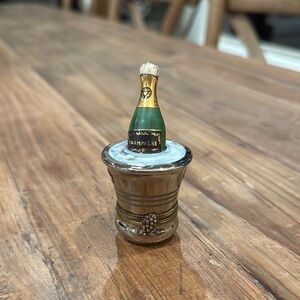 Limoges Trinket Box - Champagne & Bucket - France - Peint Main